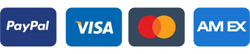 Accepted payment methods: PayPal, Visa, Mastercard, and American Express